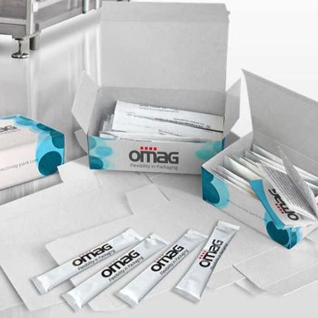 Stickpack verpakkingen geproduceerd op OMAG stickpack machines
